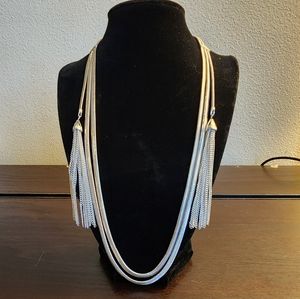 NWT Park Lane long layered silver necklace